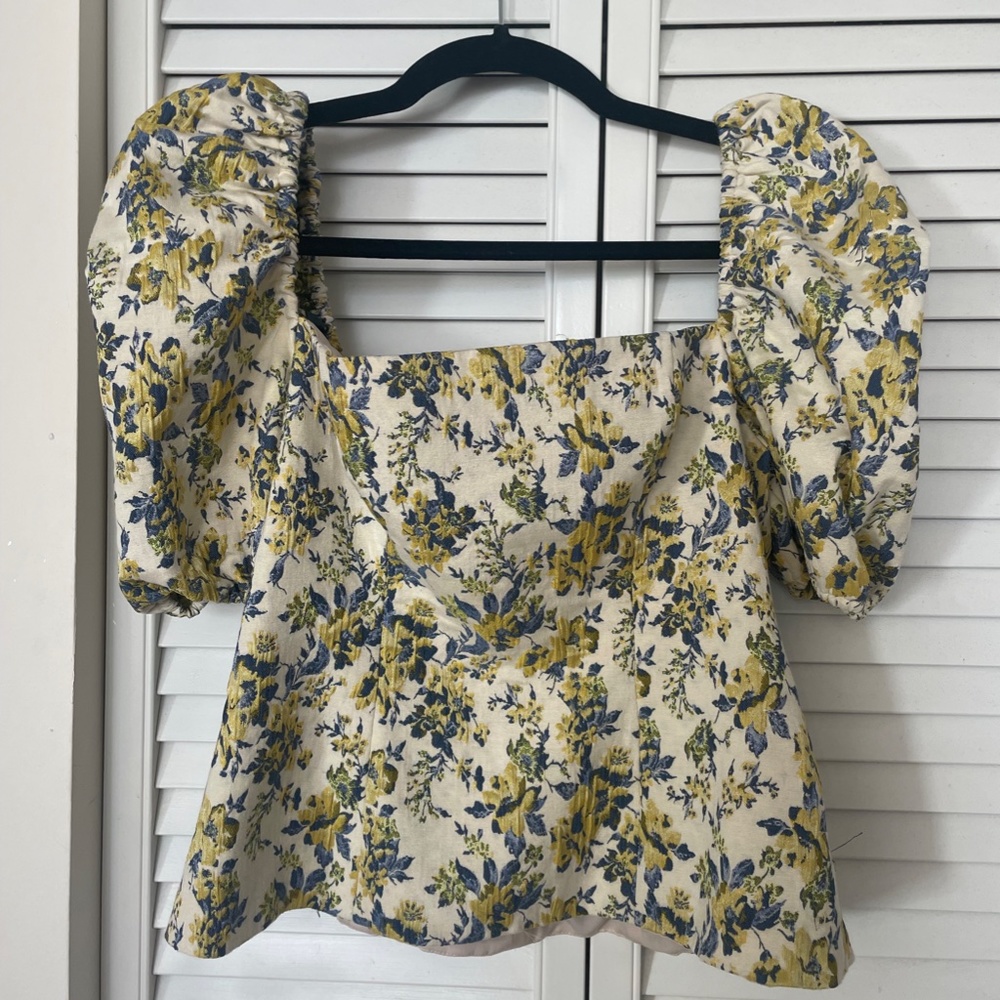 Lovers + Friends Jacquard Floral Blouse